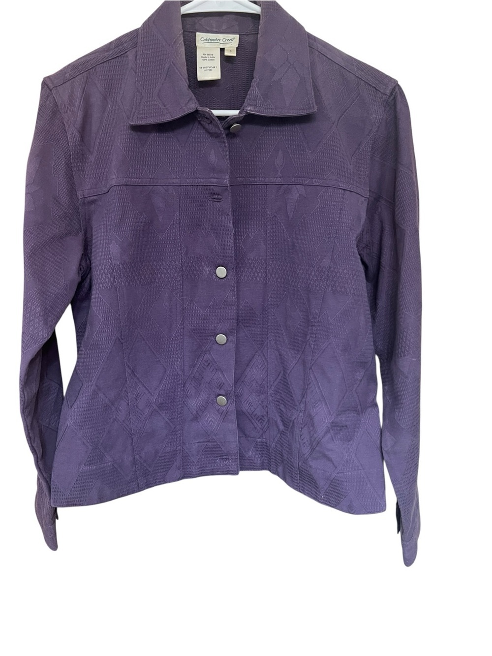 Coldwater Creek Purple Textured Jean Jacket
